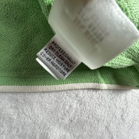 St. John Sport Marie Gray Womens Green Wool-Blend Zip-Up Short Sleeve Top Large - Picture 5 of 13